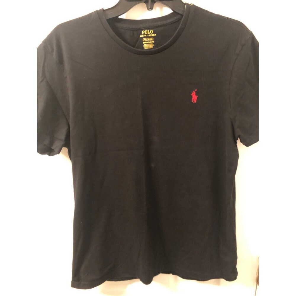 Polo Ralph‎ Lauren Red Pony Casual Short Sleeve Black T-Shirt Mens Size Large